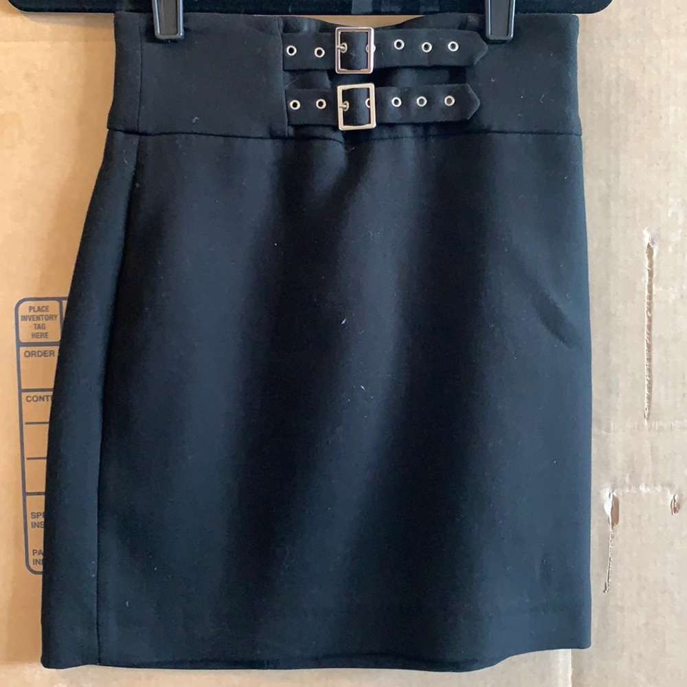 Black skirt from Zara with buckle detail